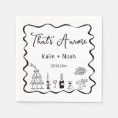 Black That's Amore Engagement Party スタンダードカクテルナプキン (正面)