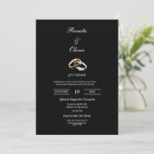 Black theme wedding ring Spanish Wedding 招待状 (スタンド正面)