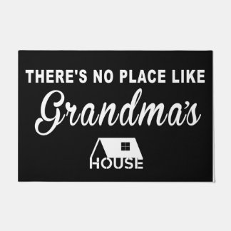 Black There's No Place Like Grandma House Mat ドアマット