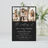 Black The's 結婚 of Photo QR code エレガント 招待状 (スタンド正面)