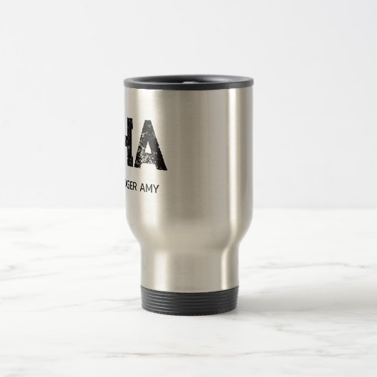 BLACK THREE LETTER MONOGRAM NAME STAINLESS STEEL トラベルマグ (中央)