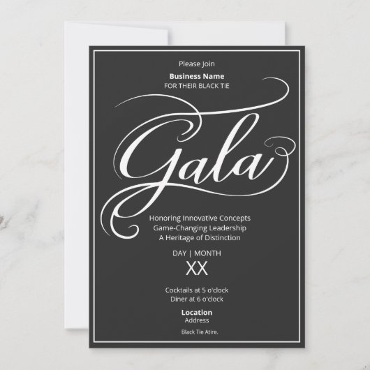 Black Tie Business Gala Invitation 招待状 (正面)