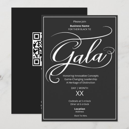 Black Tie Business Gala Invitation 招待状 (正面/裏面)