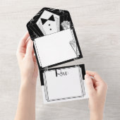 Black Tie Champagne オールインワン招待状 (貼ってはがせる)