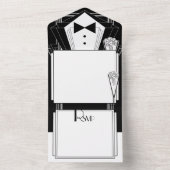 Black Tie Champagne オールインワン招待状 (内側)