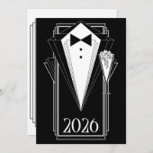 Black Tie Champagne 招待状 (正面/裏面)