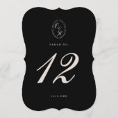 Black Tie Die-Cut Wedding Table Number 招待状 (正面)