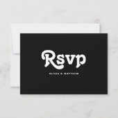 Black Tie Minimalist Wedding | Modern Typography 出欠カード (正面)