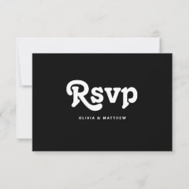 Black Tie Minimalist Wedding | Modern Typography 出欠カード