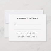 Black Tie Minimalist Wedding | Modern Typography 出欠カード (裏面)
