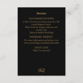 Black Tie Royal Regency wedding エンクロージャーカード