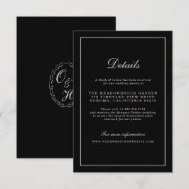 Black Tie Wedding Classic Details Enclosure Card エンクロージャーカード