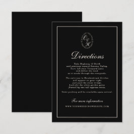 Black Tie Wedding Classic Directions Card エンクロージャーカード