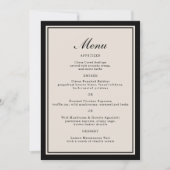 Black Tie Wedding Classic Menu Card 招待状 (正面)