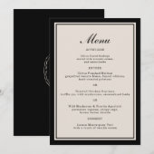 Black Tie Wedding Classic Menu Card 招待状 (正面/裏面)