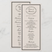 Black Tie Wedding Classic Program Card 招待状 (正面/裏面)