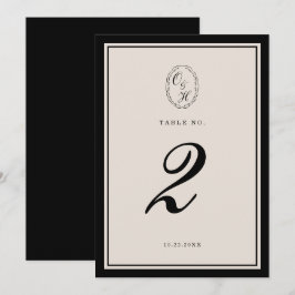 Black Tie Wedding Classic Table Number 招待状