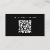 Black Tie Wedding Details + QR Code | Minimalist エンクロージャーカード (裏面)
