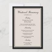 Black Tie Wedding Weekend Itinerary Card 招待状 (正面)