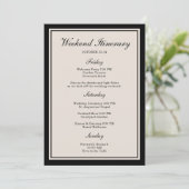 Black Tie Wedding Weekend Itinerary Card 招待状 (スタンド正面)