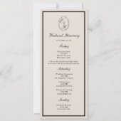 Black Tie Wedding Weekend Timeline Card 招待状 (正面)