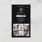 Black TikTok ソーシャルメディアQRコード 名刺 (正面)