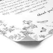 Black Toile De Jouy Diaper Thoughts Baby Shower ポスター (角)