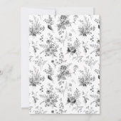 Black Toile De Jouy Floral Advice for Baby Card 招待状 (裏面)