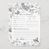 Black Toile De Jouy Floral Advice for Baby Card 招待状 (正面/裏面)