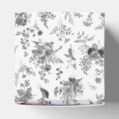 Black Toile De Jouy Floral Bridal Brunch Favor Box フェイバーボックス (上部)