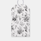 Black Toile De Jouy Floral Bridal Shower Favors ギフトタグ (裏面)