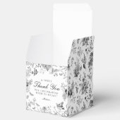 Black Toile De Jouy Floral Dessert Favor Boxes フェイバーボックス (オープン)