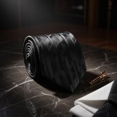 Black Tonal Geometric ネクタイ