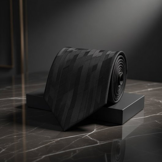Black Tonal Geometric ネクタイ