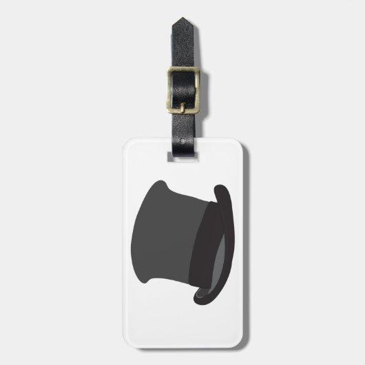 Black Top Hat Classic Steampunk Victorian ラゲッジタグ (正面縦)