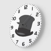 Black Top Hat Classic Steampunk Victorian ラージ壁時計 (傾斜)