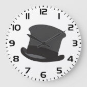 Black Top Hat Classic Steampunk Victorian ラージ壁時計 (正面)