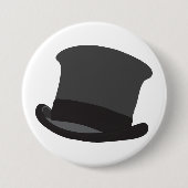 Black Top Hat Classic Steampunk Victorian 缶バッジ (正面)