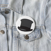 Black Top Hat Classic Steampunk Victorian 缶バッジ