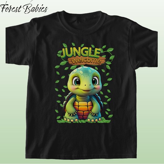 Black Tortoise Cute Turtle Animal Cartoon Graphic Tシャツ