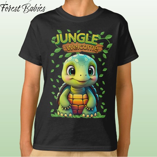 Black Tortoise Cute Turtle Animal Cartoon Graphic Tシャツ