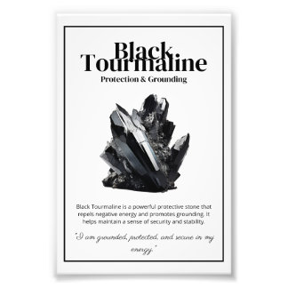 Black Tourmaline Crystal Meaning Poster フォトプリント