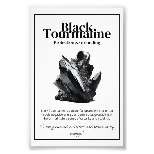 Black Tourmaline Crystal Meaning Poster フォトプリント (正面)