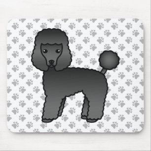 Black Toy Poodle Cute Cartoon Dog マウスパッド