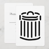 Black Trash Can Symbol 招待状 (正面/裏面)