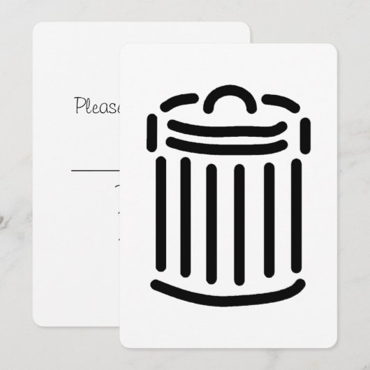 Black Trash Can Symbol 招待状 (正面/裏面)
