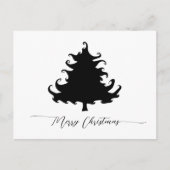 Black Tree Christmas Minimalist シーズンポストカード (正面)