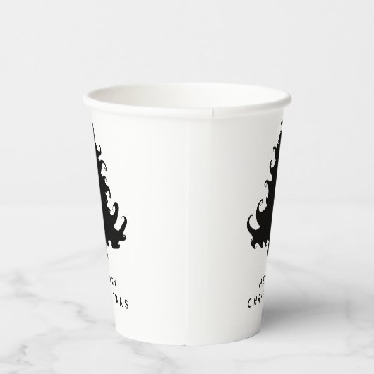 Black Tree Merry Christmas 紙コップ (右)