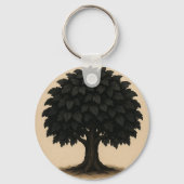 Black Tree Necklace – Minimal Nature Pendant キーホルダー (正面)