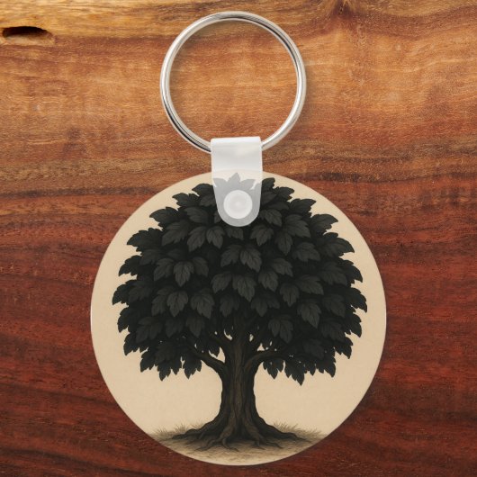 Black Tree Necklace – Minimal Nature Pendant キーホルダー (裏面)